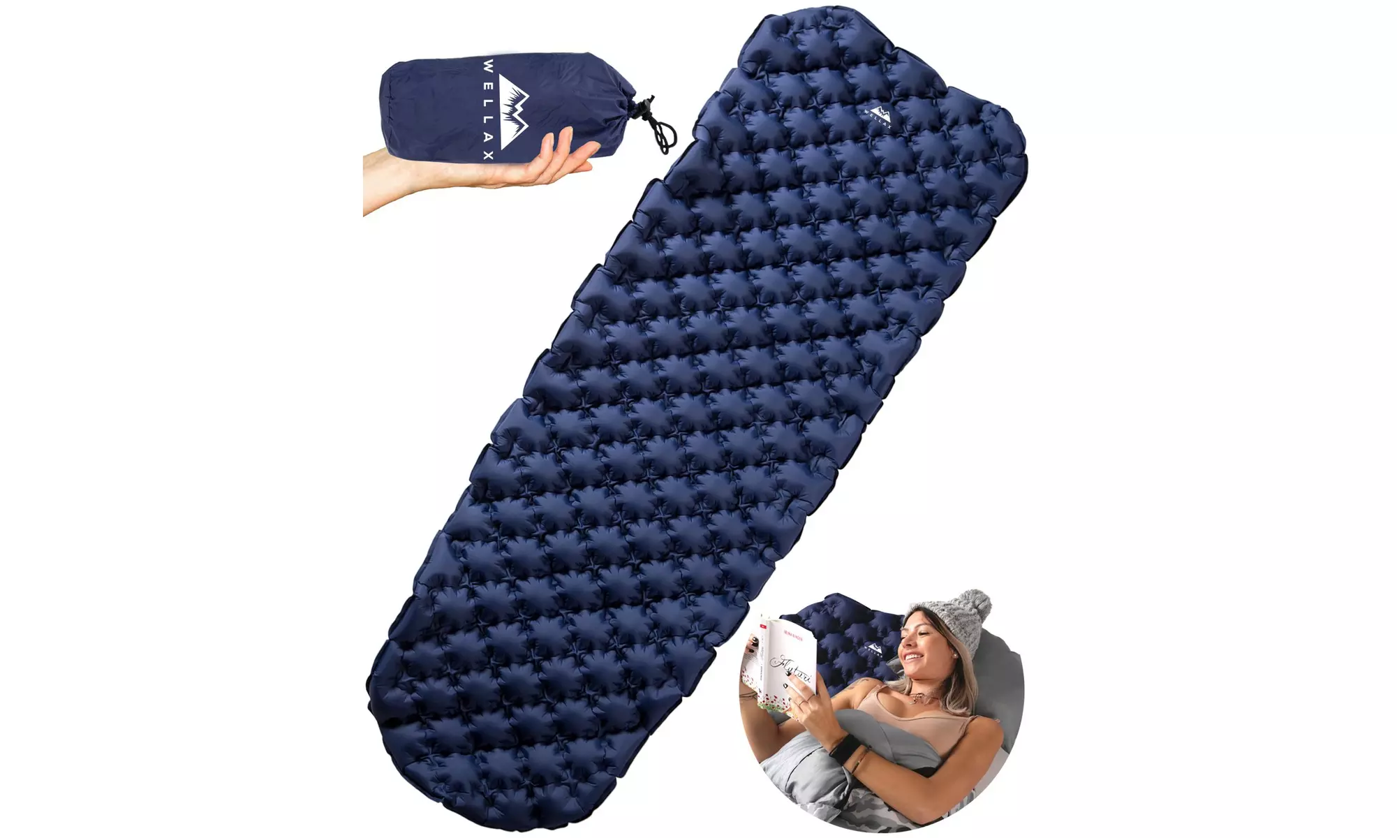 WELLAX Ultralight Air Sleeping Pad - Inflatable Camping Mat for Backpacking - Primary Image