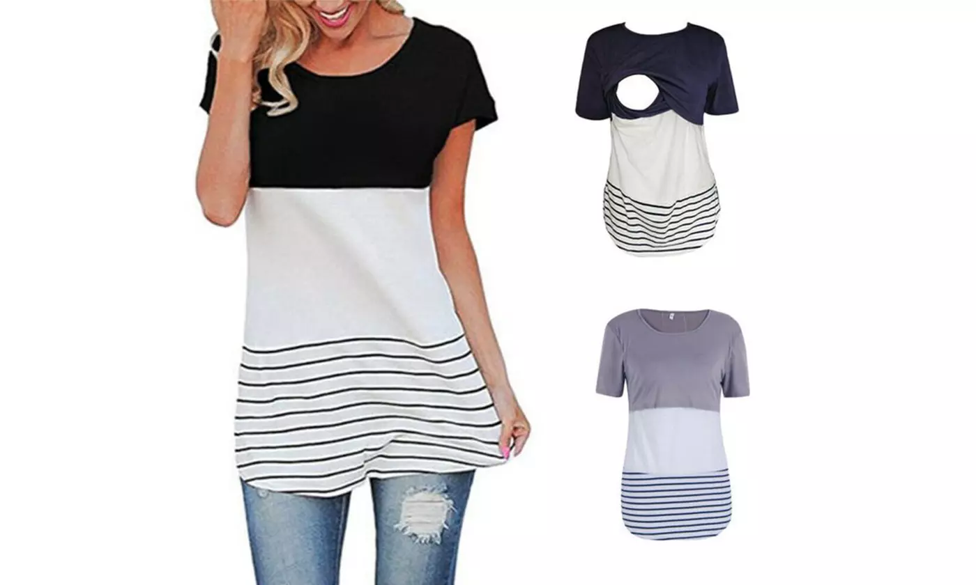 Maternity Clothes Breastfeeding nursing Lace Tops For Pregnant Womens - Primary Image
