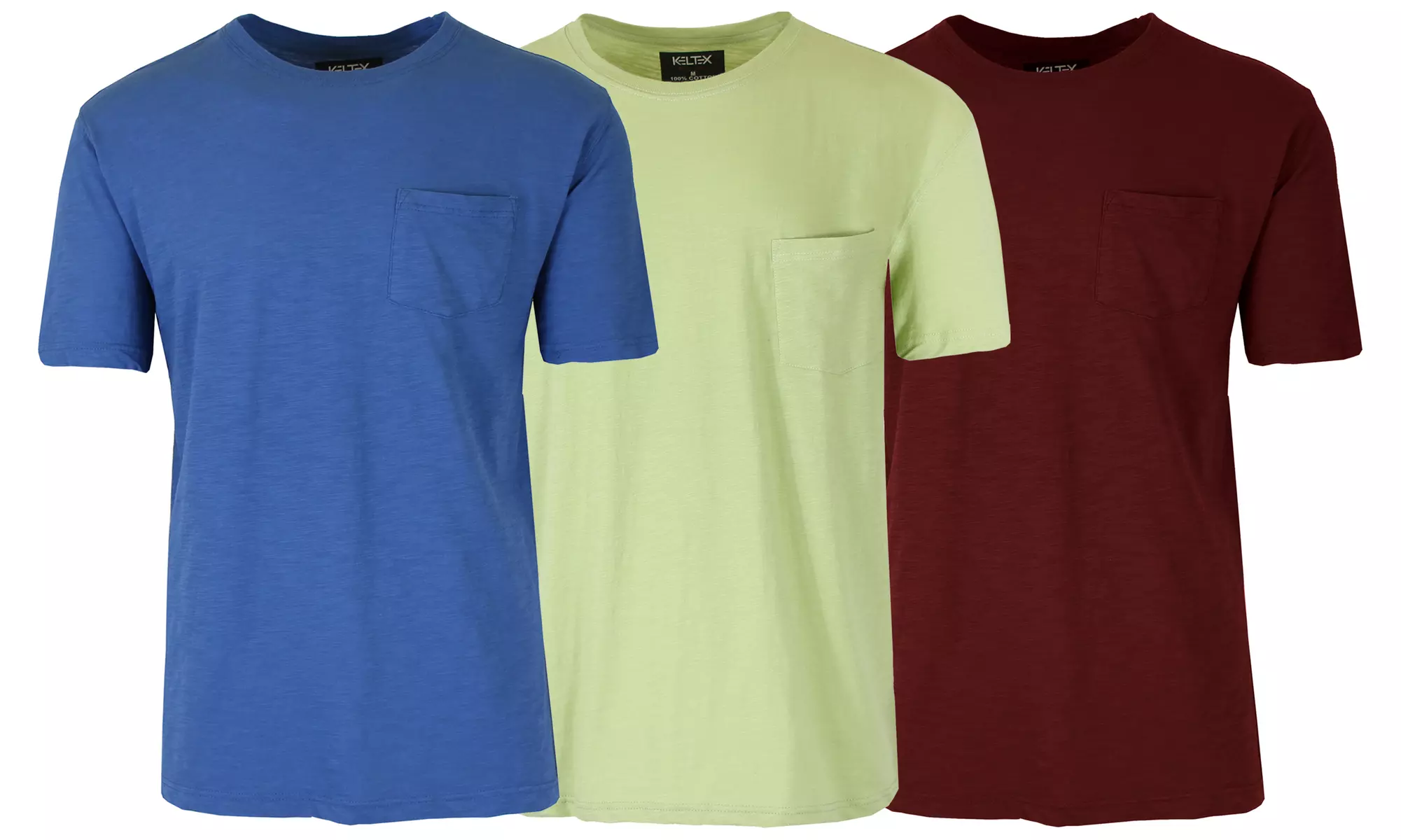 Men's 3-Pack Short Sleeve Cotton Crew Neck Tee with Chest Pocket  (XS-XL)