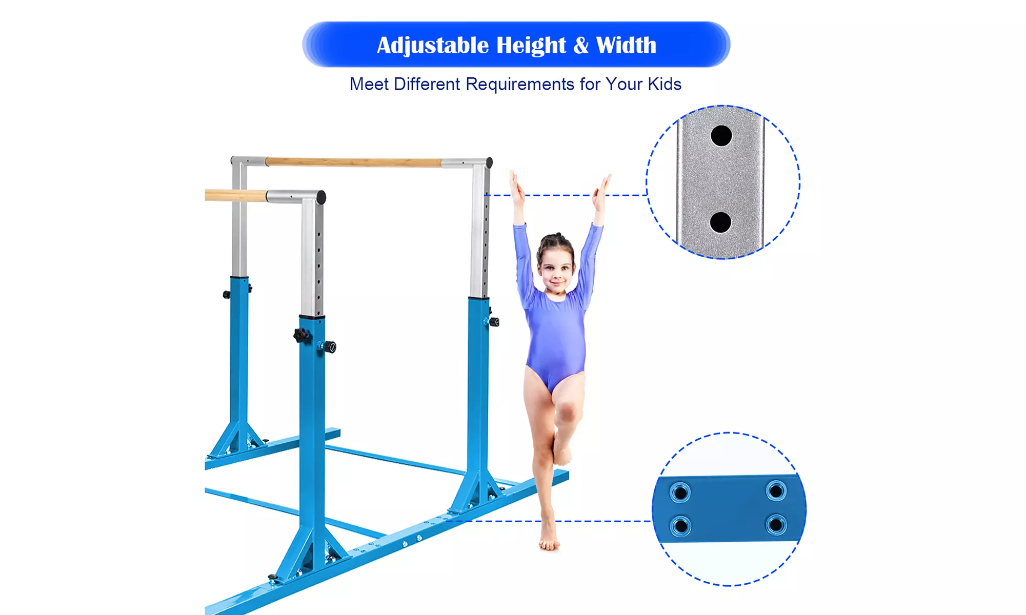Costway Costway Horizontal Train Bar W/ 4'x8'x2'' Gymnastics Mat Folding Panel