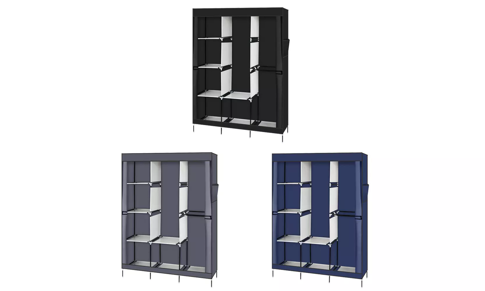 71" Portable Closet Wardrobe Clothes Rack Storage Organizer with Shelf  - Primary Image