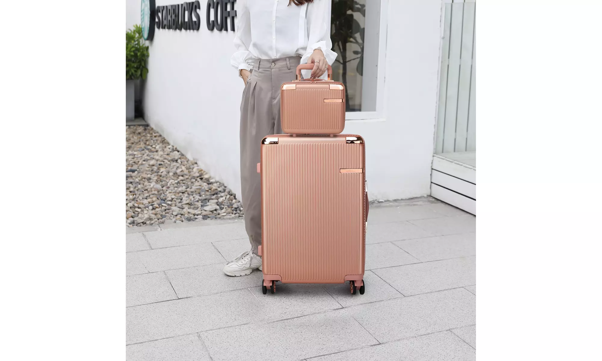 MKF Collection Tulum 2 piece carry on luggage set by Mia K - Primary Image