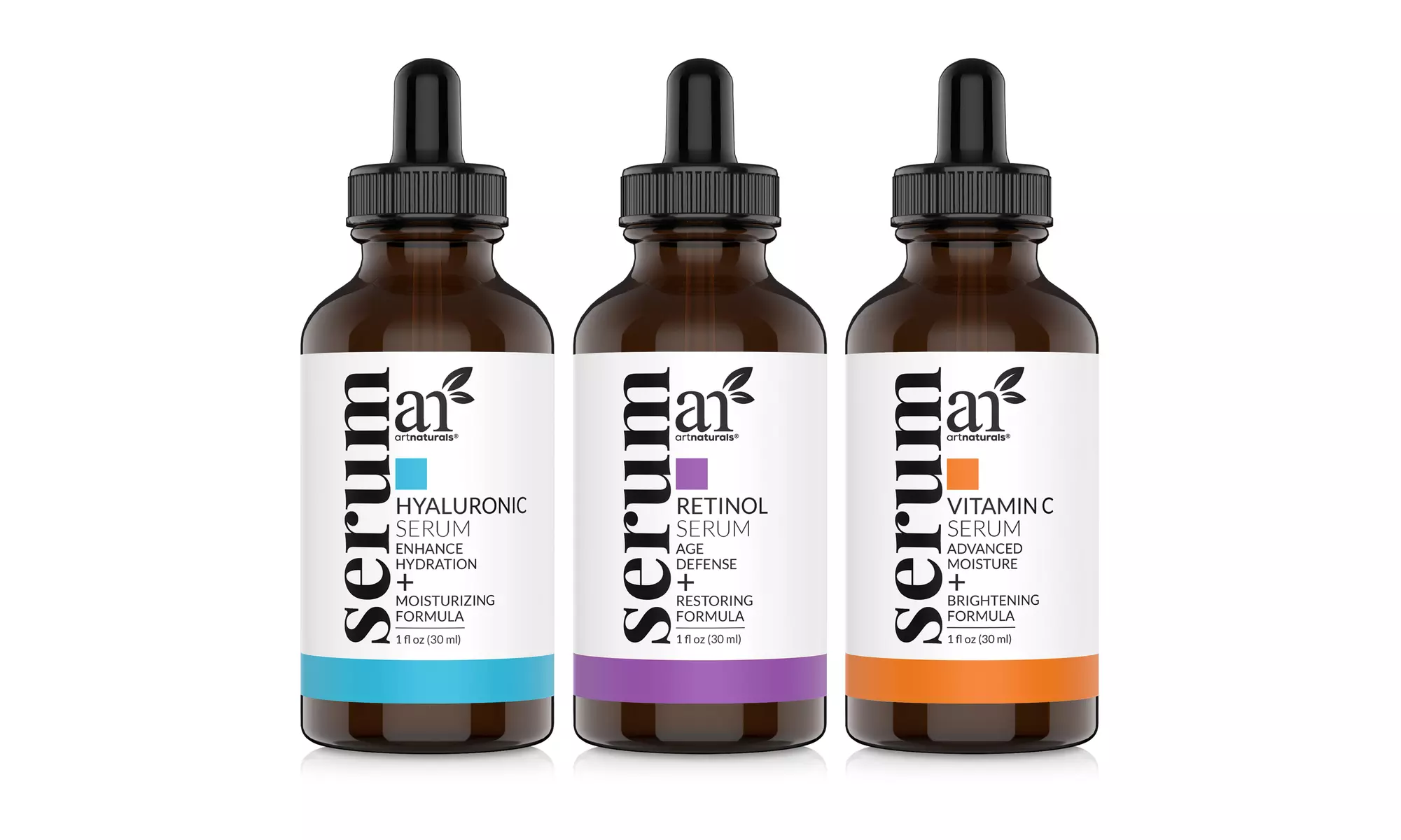 Artnaturals  Vitamin-C , Retinol, Hyaluronic-Acid Anti-Aging Face Serum Set  - Primary Image