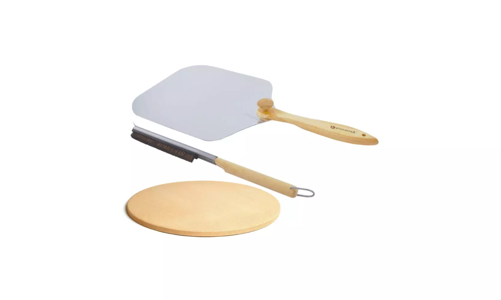 Pizzacraft Thermabond Baking/Pizza Stone with Folding Peel and Stone Brush - Primary Image