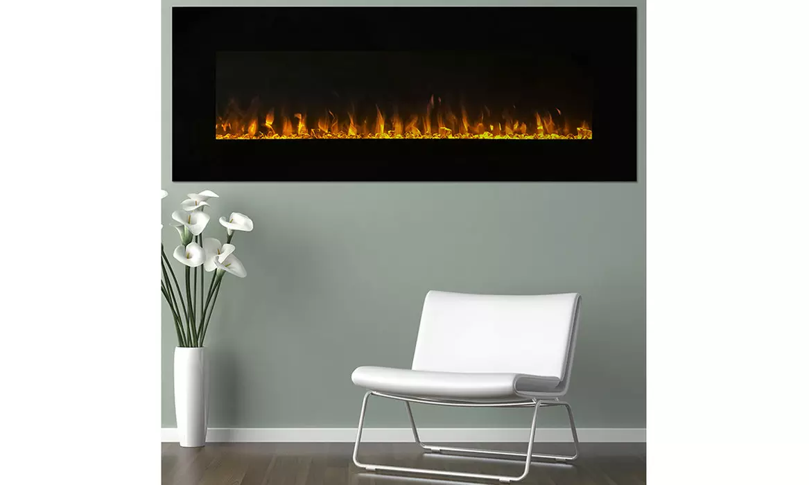 Northwest LED Fire and Ice Flame Electric Fireplace with Remote - 54 Inch Wall - Primary Image