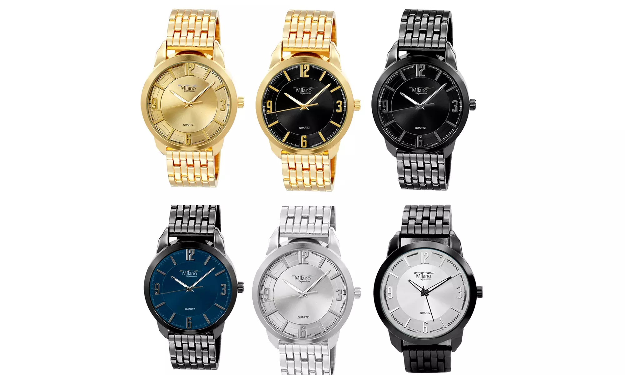 M Milano Expressions Men's Metal Band Watch Style 4441 - Primary Image
