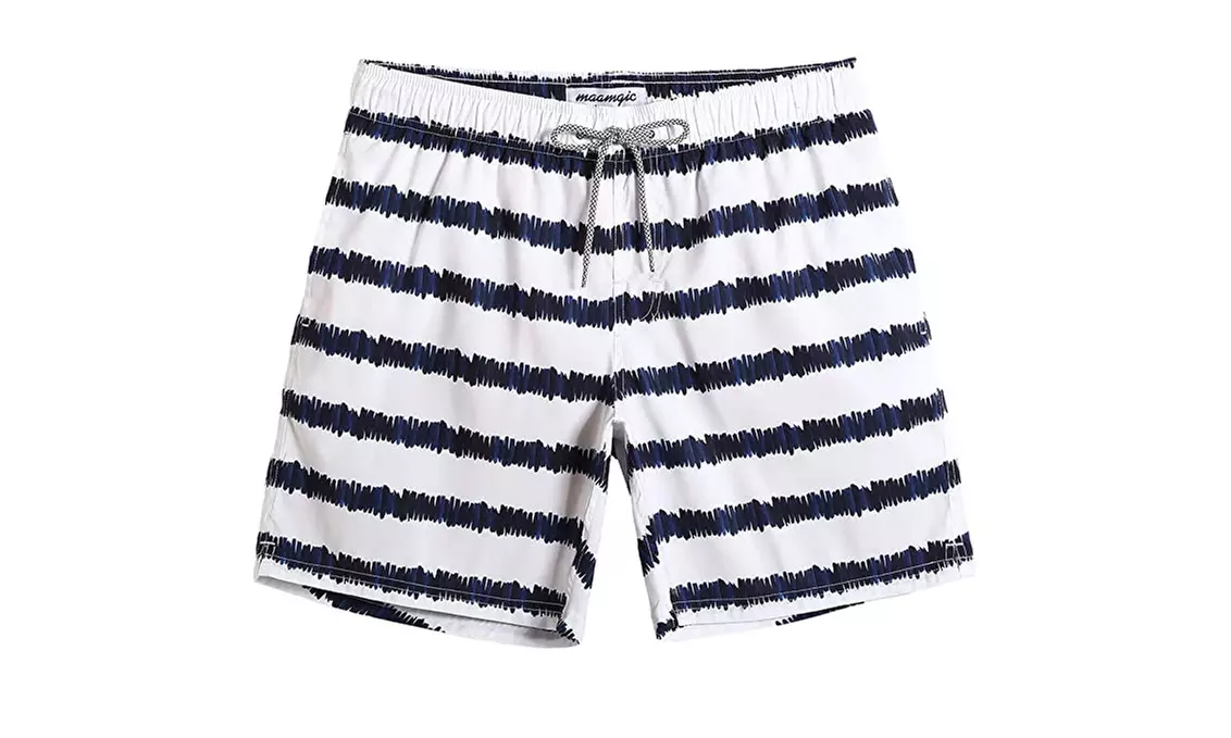 Mens Swim Trunks Quick Dry Funny Shorts with Mesh Lining Swimwear Bathing Suits - Second Medium