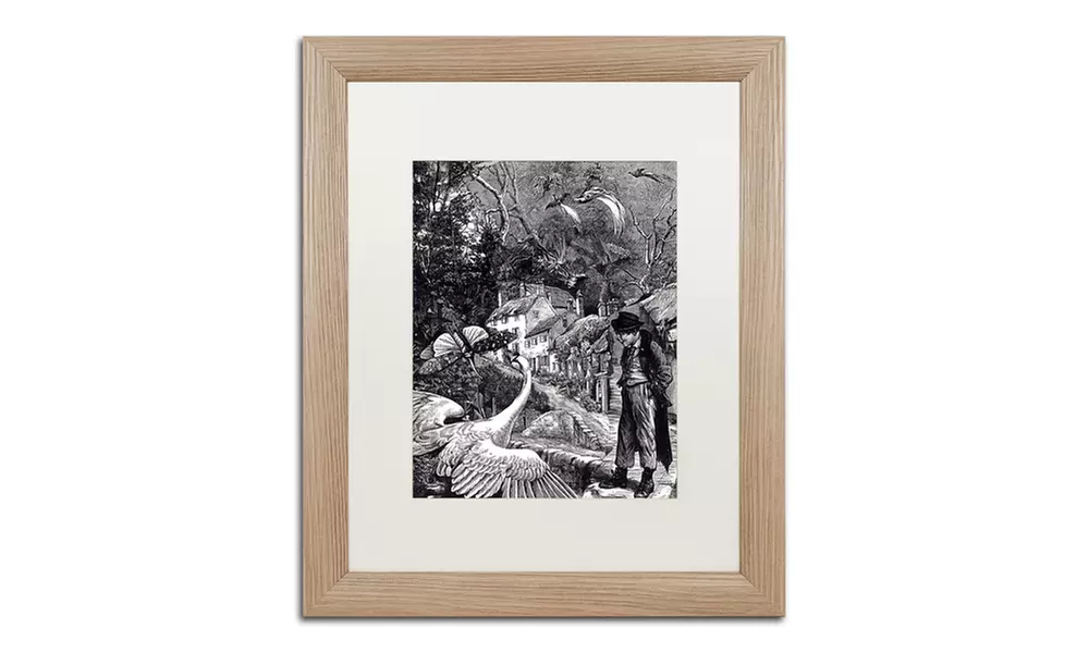 Nick Bantock 'Dodgers Dream' Matted Birch Framed Art - Second Medium