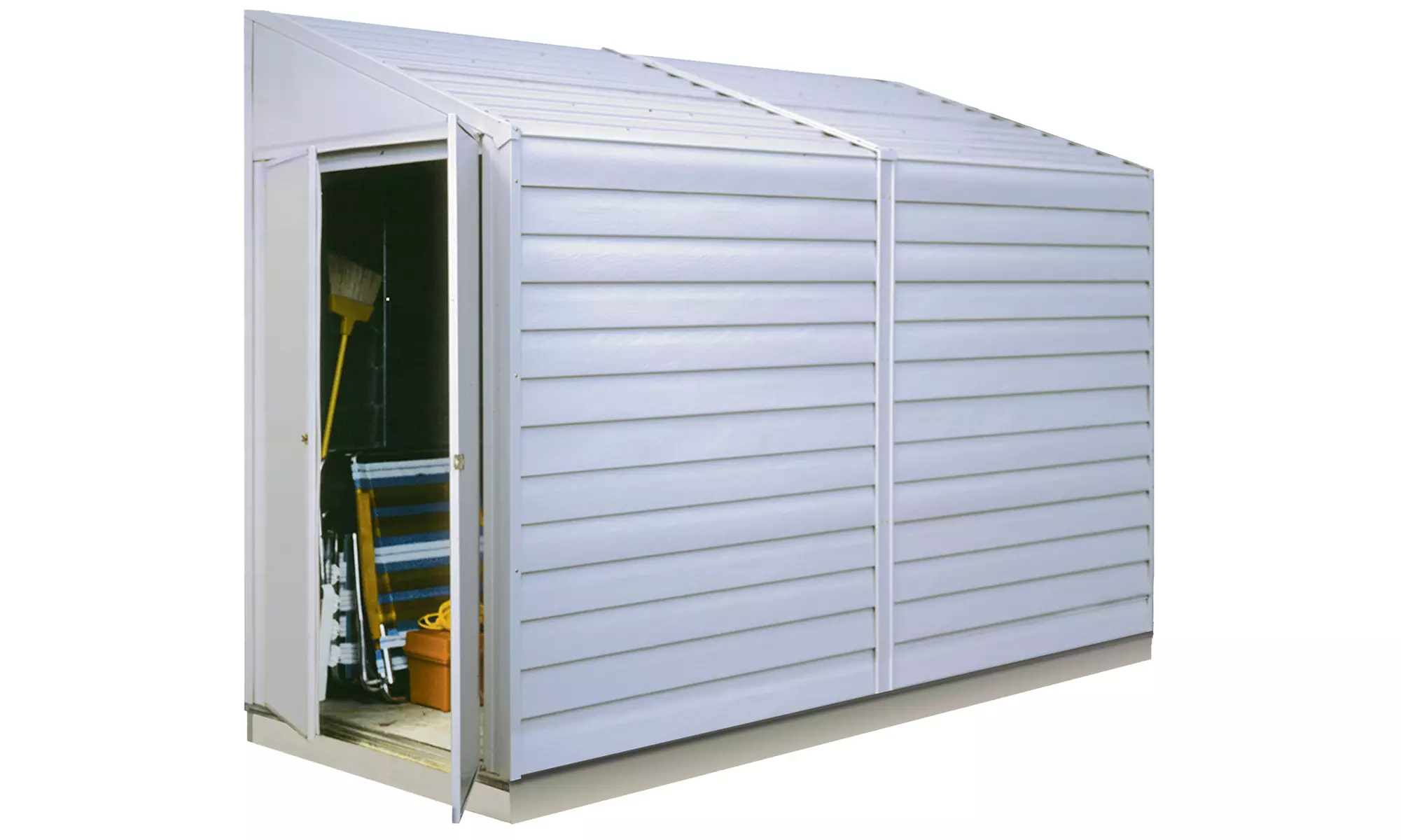 Yardsaver 4 x 10 ft. Steel Storage Shed Pent Roof Eggshell - Primary Image