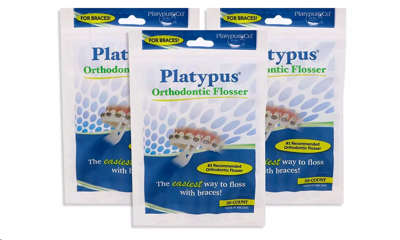 Platypus Ortho Flosser for Braces 30-Count 3 PACK - Second Medium