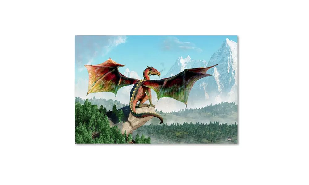 Daniel Eskridge 'Perched Dragon' Canvas Art - Primary Image