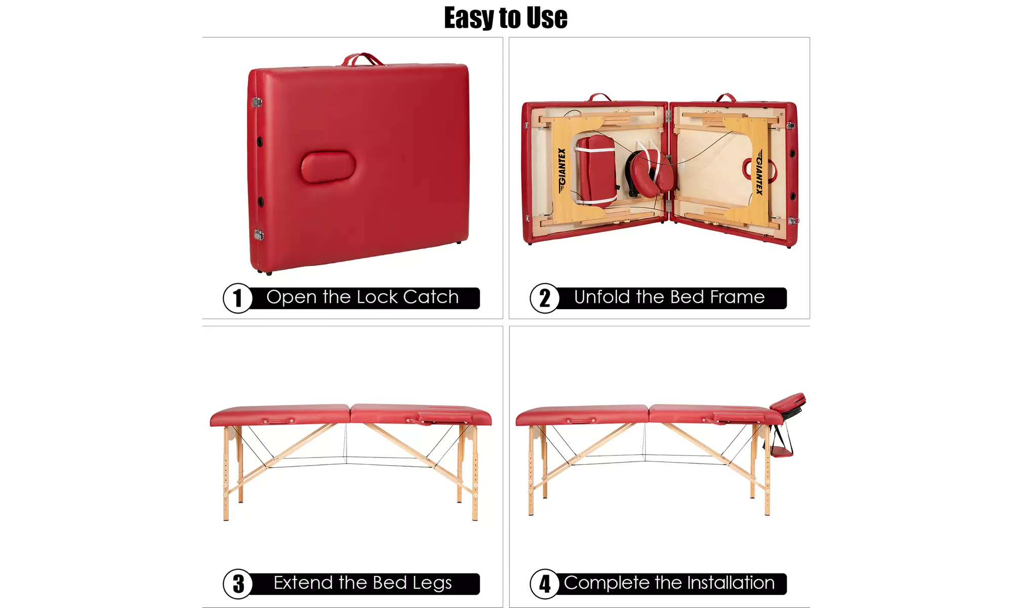 84" Portable Massage Table Adjustable Spa Bed with Carry Case