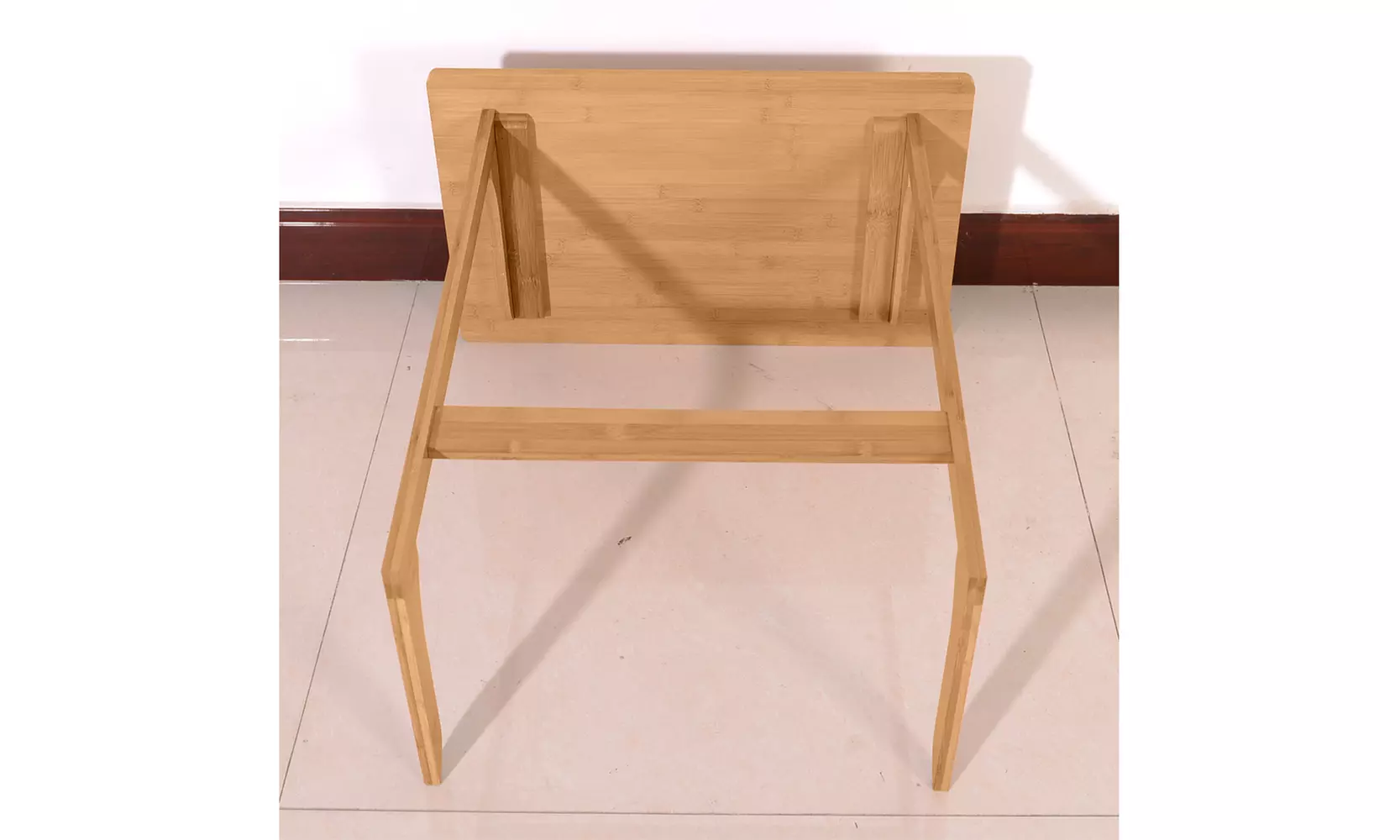 60x40x65cm L-shaped Bamboo Sofa Side Table Sandal Wood Color - Second Medium