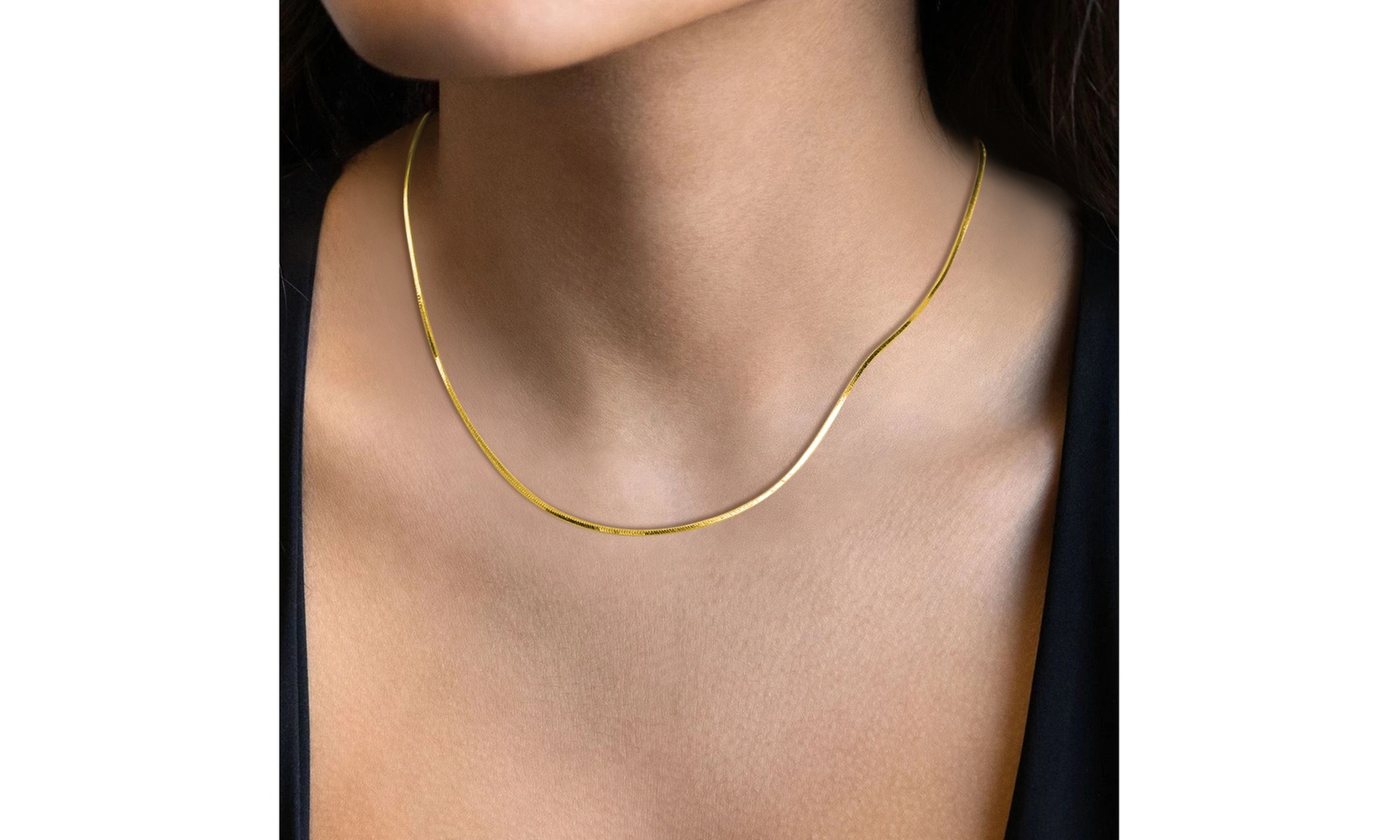 18K Gold Over Sterling Silver Diamond Cut Snake Chain by Paolo Fortelini