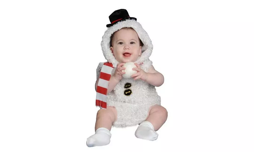 Dress Up America 361-6-12 Baby Plush Snow Man Costume - Size 6-12 - Second Medium