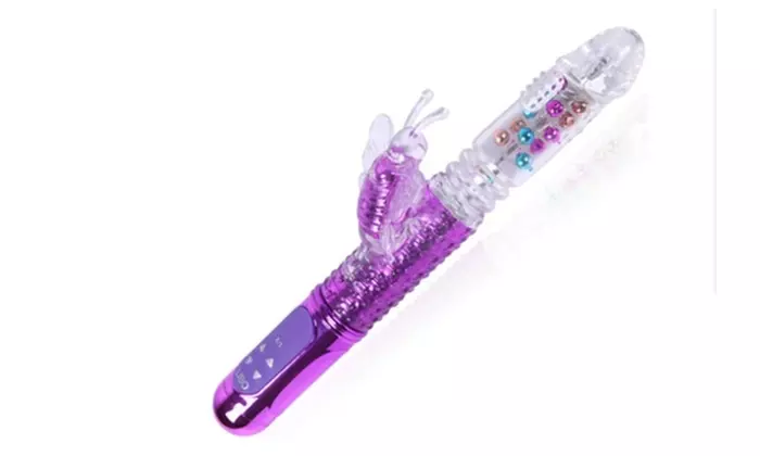 Rechargeable Butterfly Rabbit Vibrator with Rotating & Thrusting Beads - Primary Image