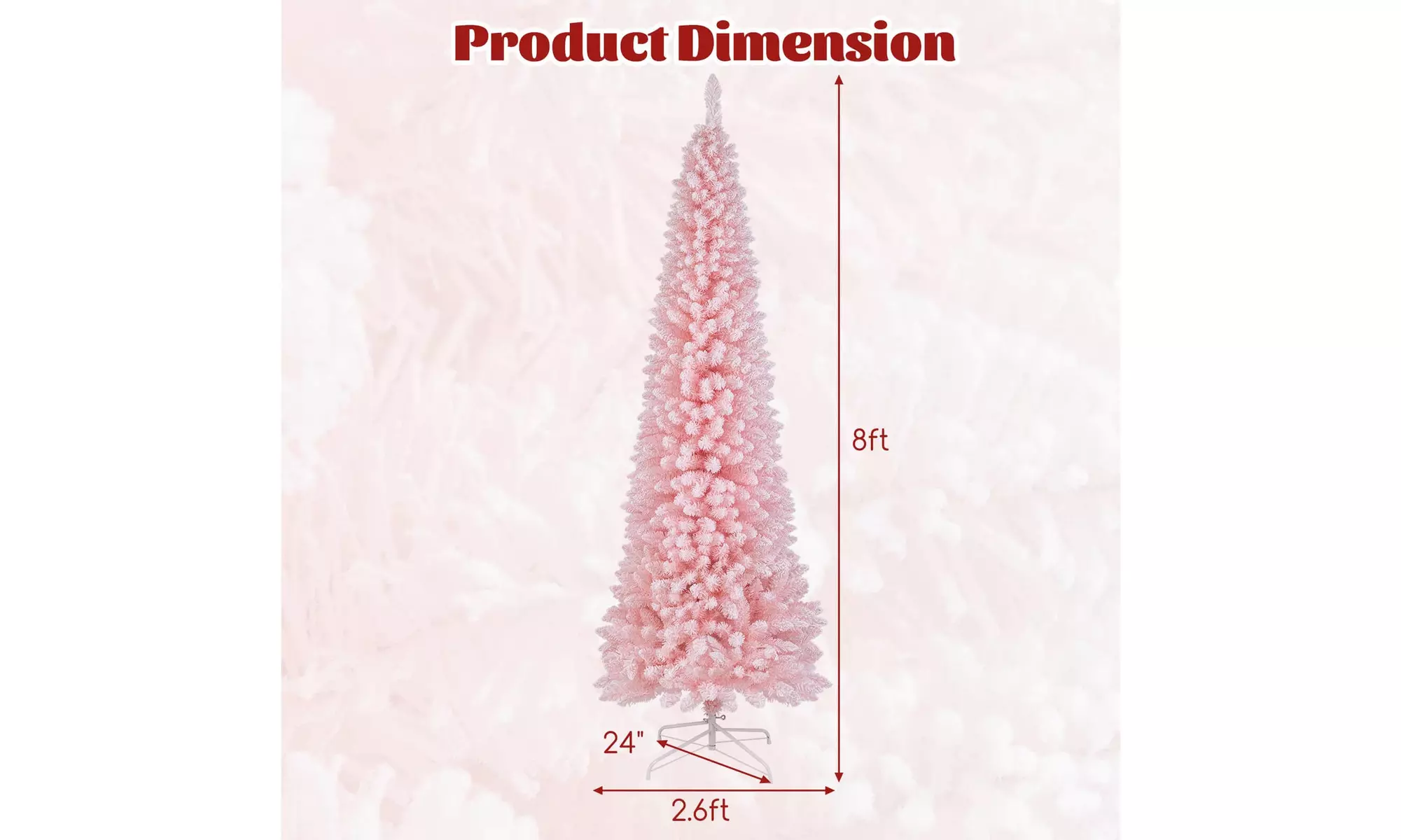 Costway 5/6/7/8 FT Artificial Christmas Tree with 328 Branch Tips Metal Stand