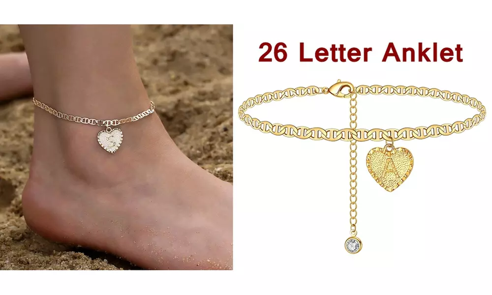 Women Initial Anklet Mariner Chain 26 Letter Anklet Bracelets for Women - Primary Image
