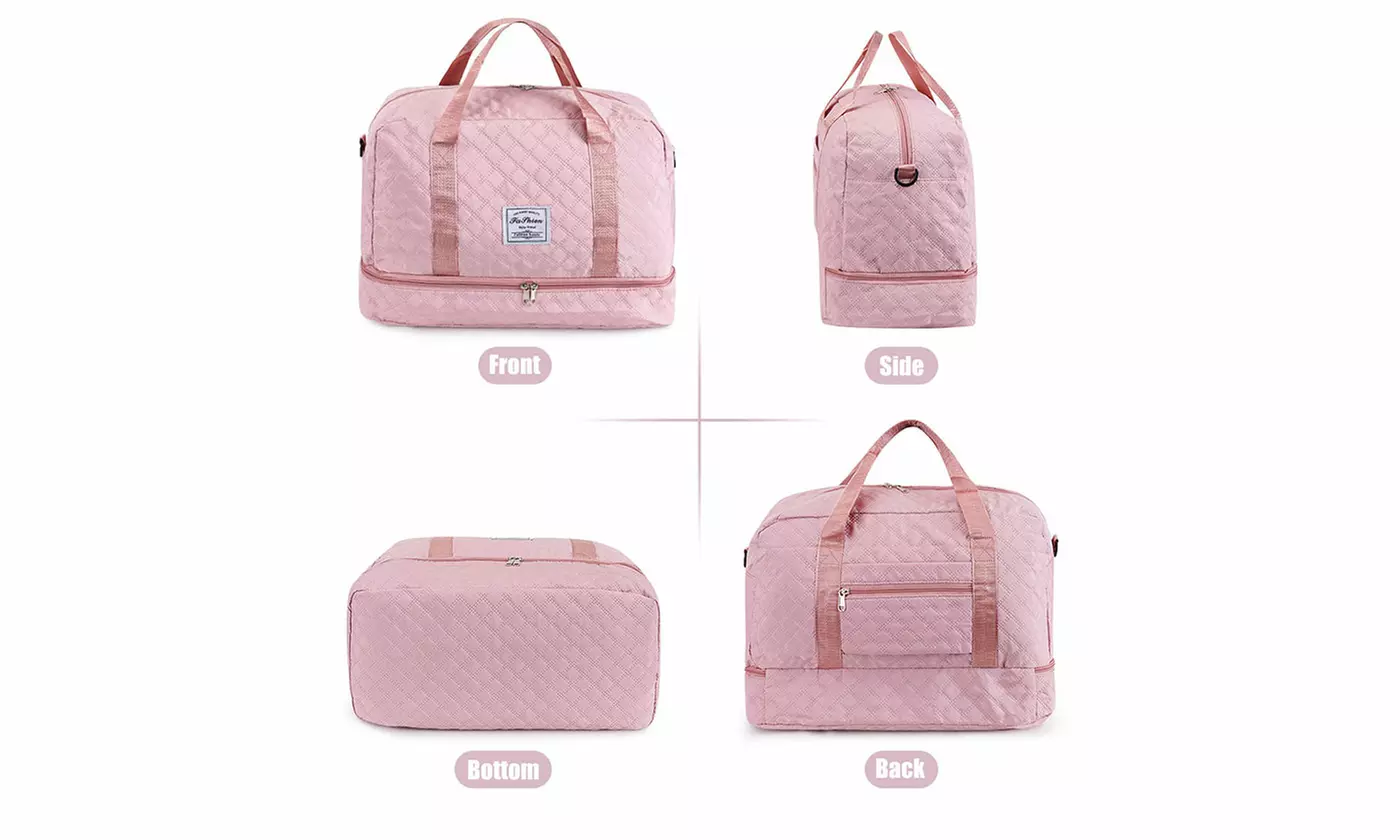 Travel Duffel Bag Weekender Bags Carry On Overnight Bag with Shoe Compartment