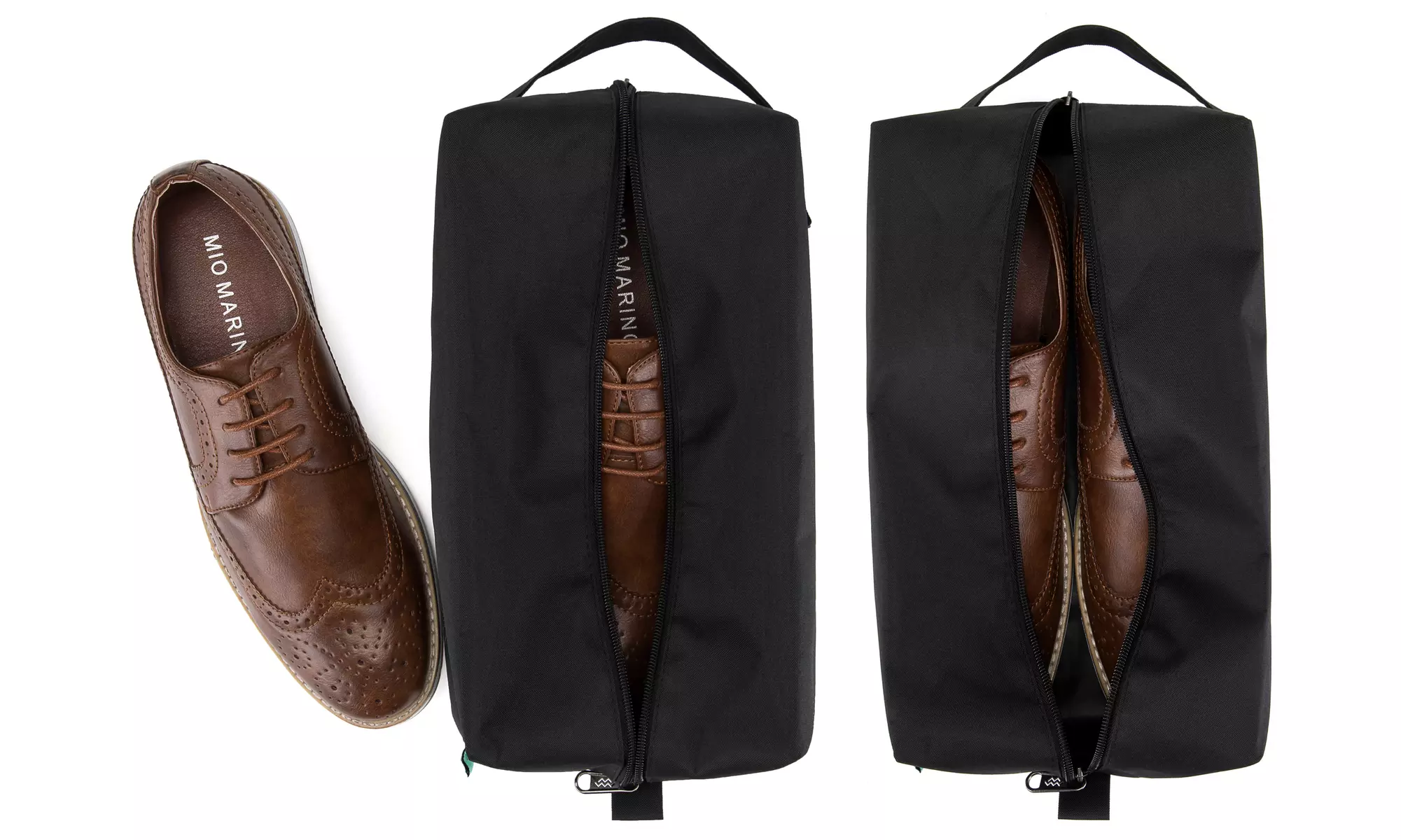Mio Marino Men's Casual Oxford Wingtip Dress Shoes w/ Designer Shoe Bag