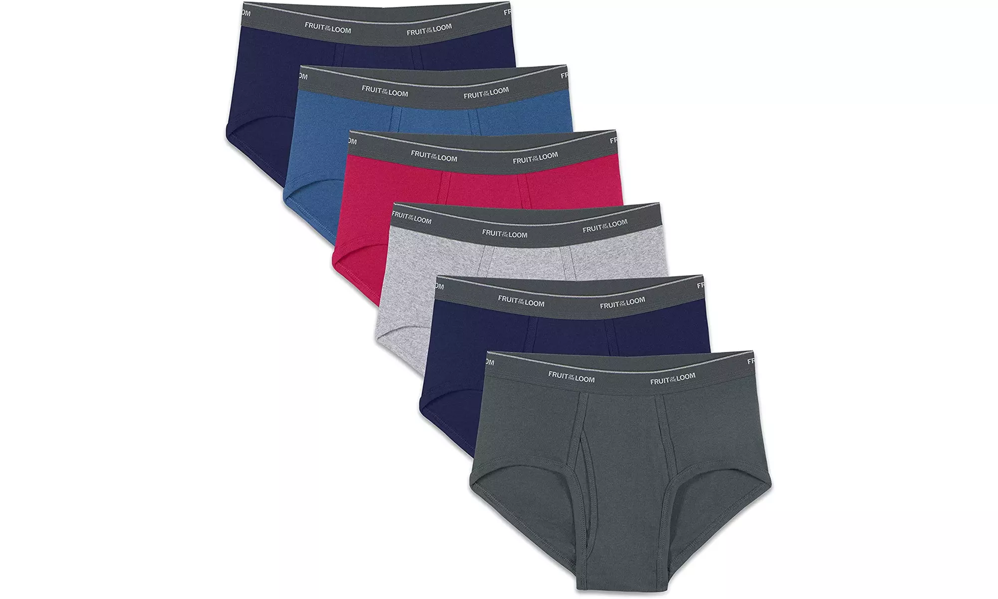 Fruit of the Loom Men's Fashion Briefs Mid-Rise 12-Pack Random Colors S-3X