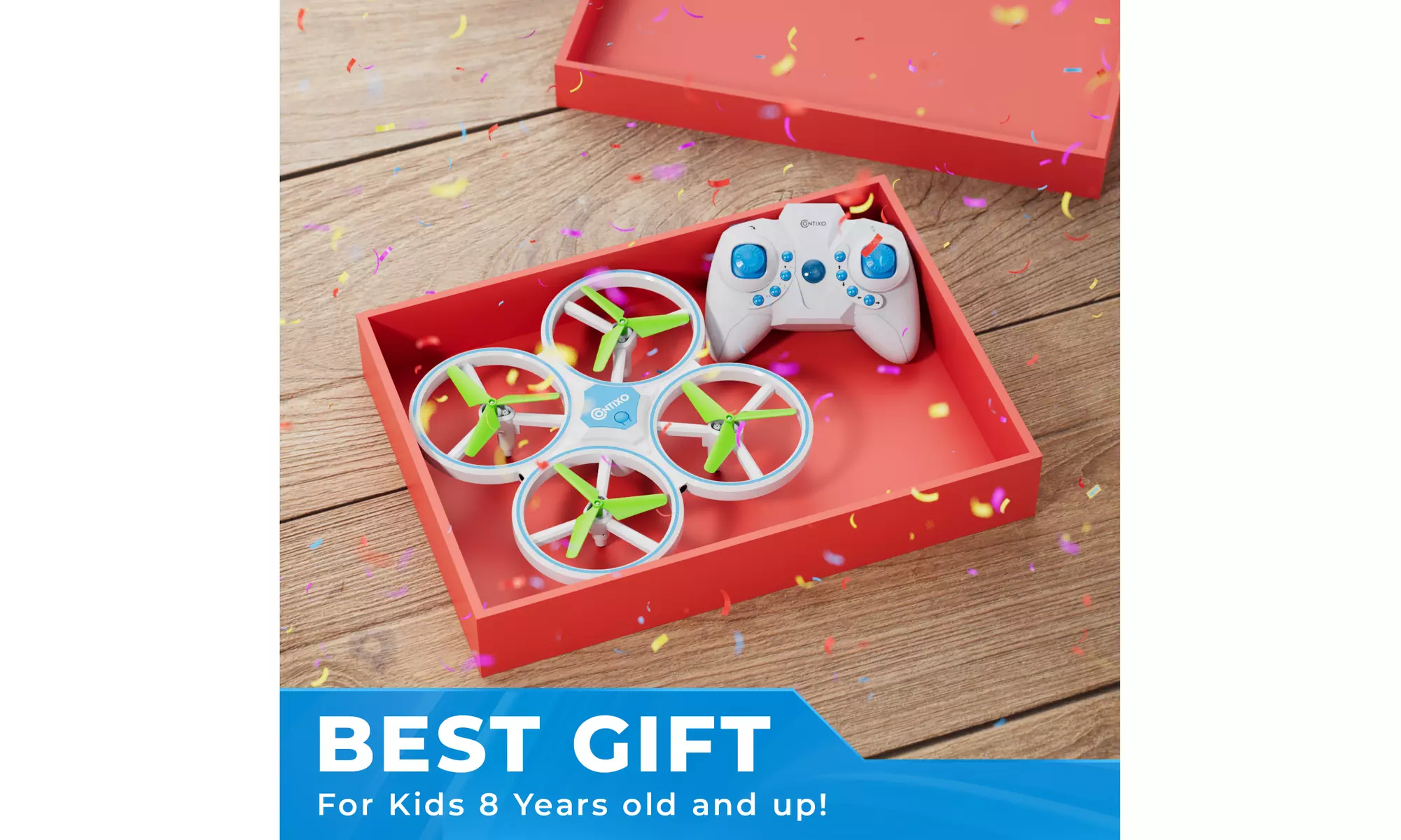 Contixo TD1 Mini Drone for Kids and Beginners, LED Light RC Drone, Dual Battery