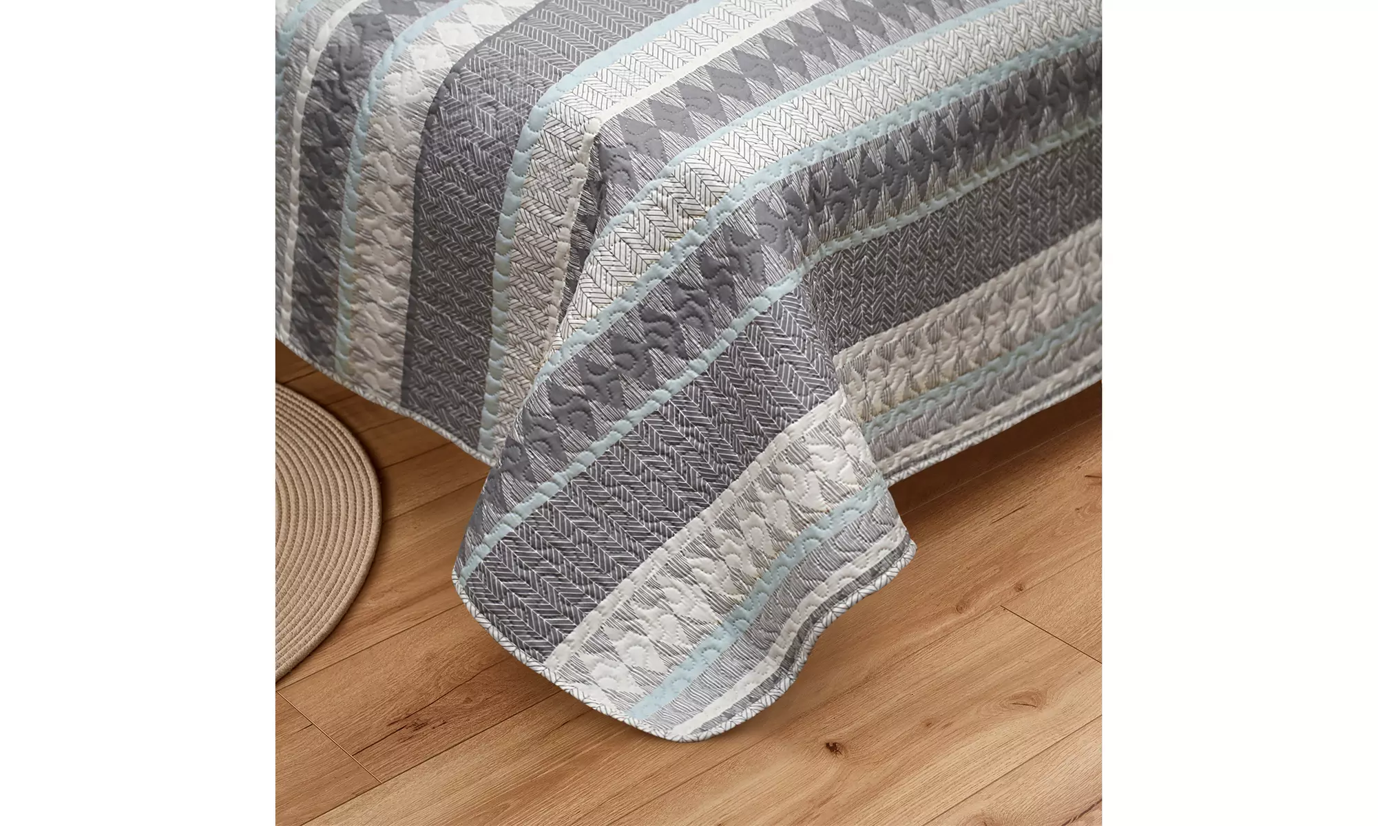 JML 3-Piece Reversible Quilt Set,Home Collection Printed Bedspread With 2 Shams