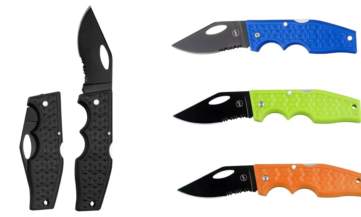 Lockback Pocket Knife with Metal Clip and Stainless Steel Blade- Color Options - Primary Image