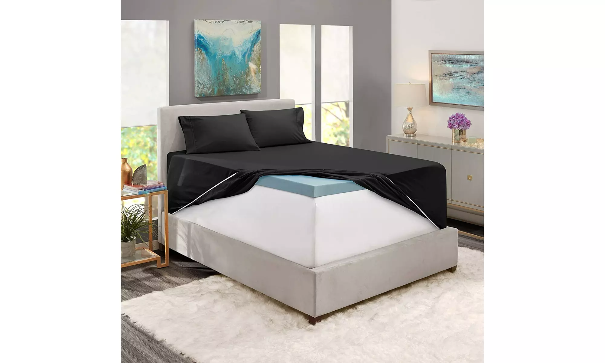 Hearth & Harbor Extra Deep Pocket Sheet Set - Microfiber Bed Sheets - 24" Depth