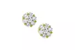 Plated Sterling Silver Crystal Flower Stud Earrings - Second Medium