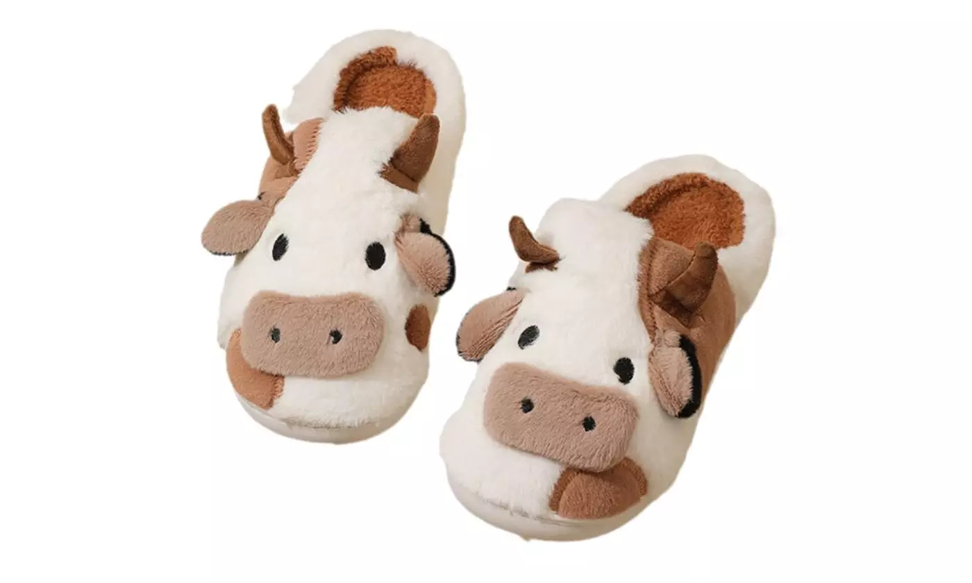  Women's Cute Cow Slippers