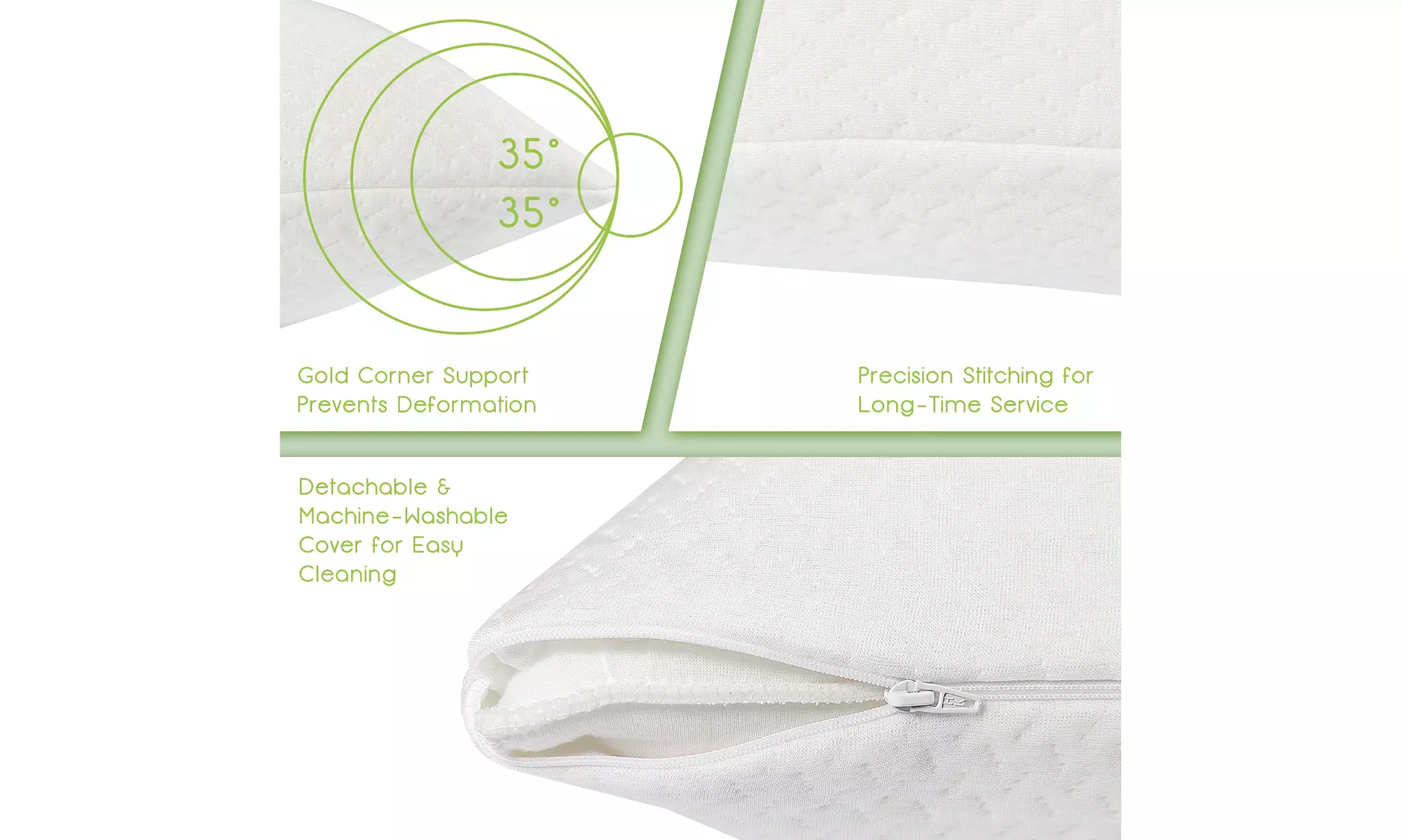 Costway 2Pack Shredded Memory Foam Bed Pillows Bamboo Cooling Cover 28''x18'' 