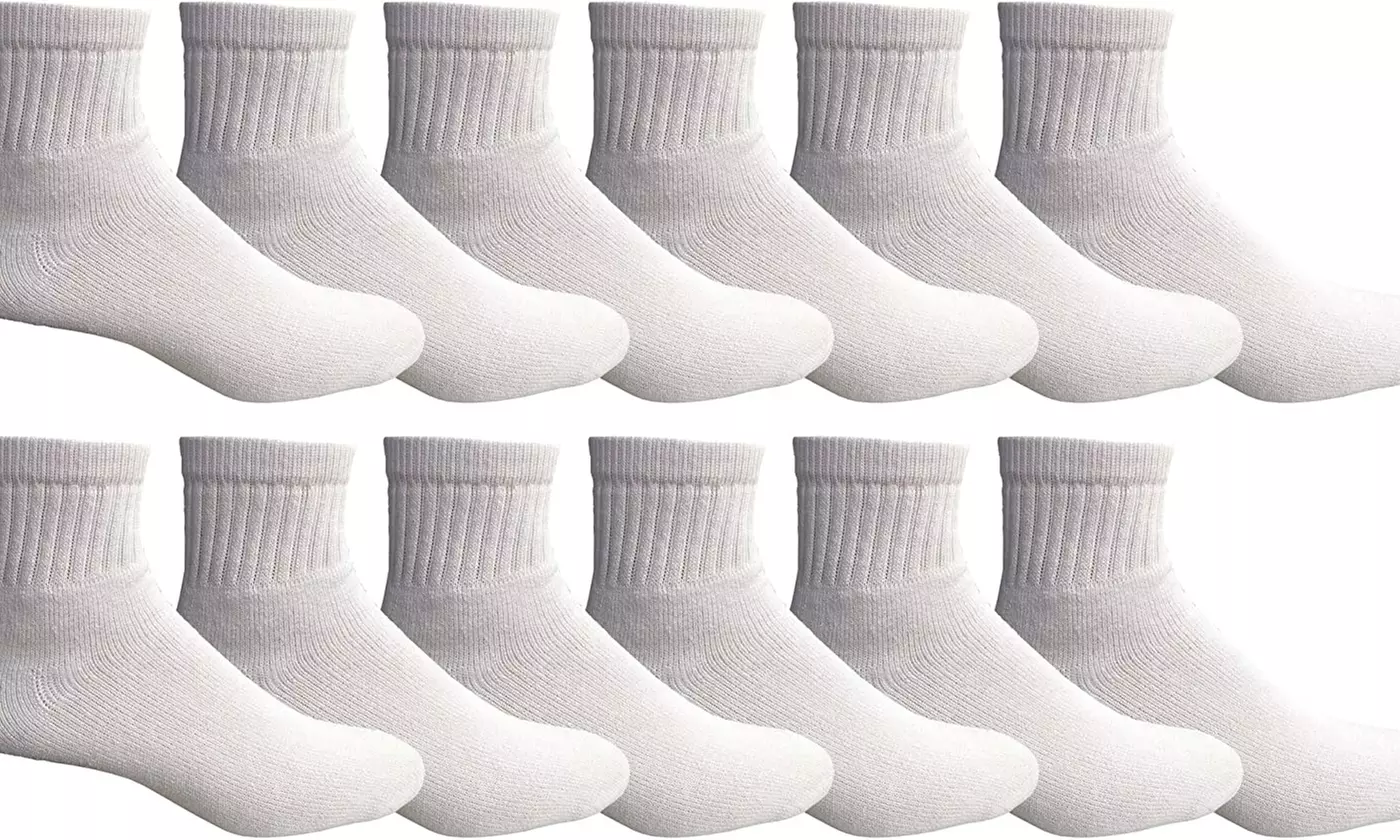Yacht & Smith 12 Pairs Mens Value Pack Ankle Athletic Sports Socks, 10-13