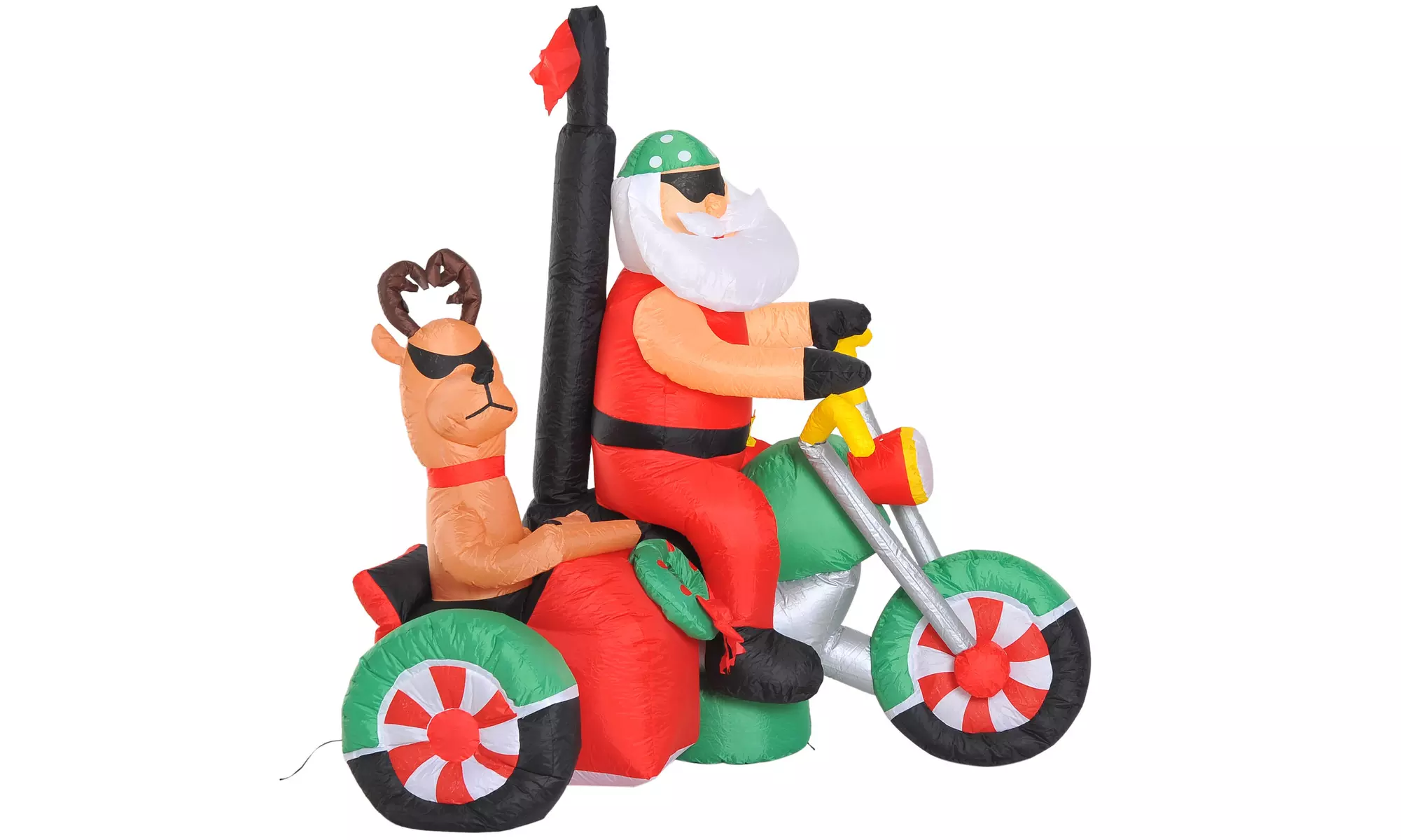 6ft Inflatable Santa Claus Riding Motorcycle Christmas Airblown Yard Decorations - Primary Image