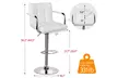 2pcs White/Black Bar Stools Swivel Chair Kitchen Gas Lift Island Stool - Second Medium
