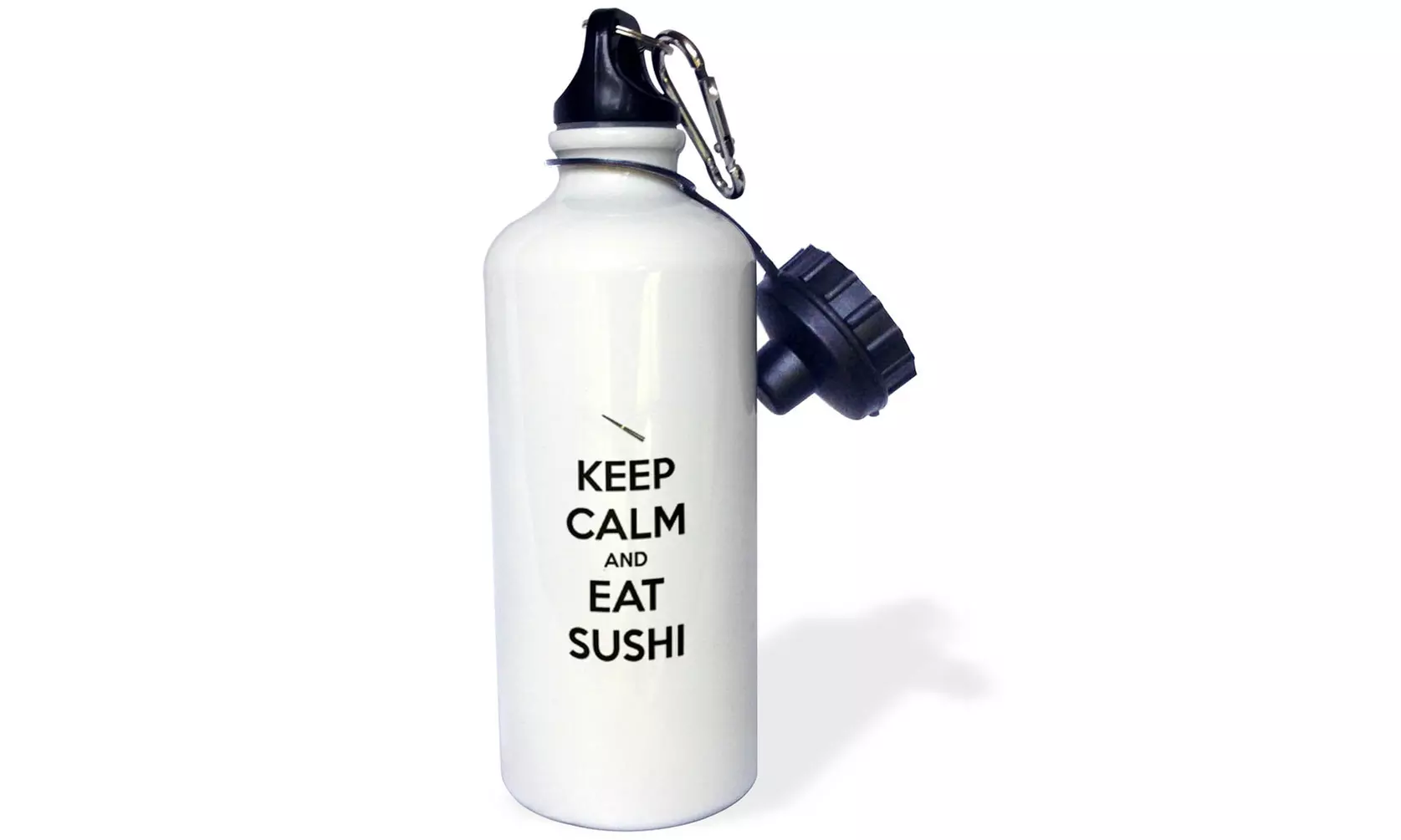  Water Bottle Keep calm and eat sushi, White and Black  - Primary Image