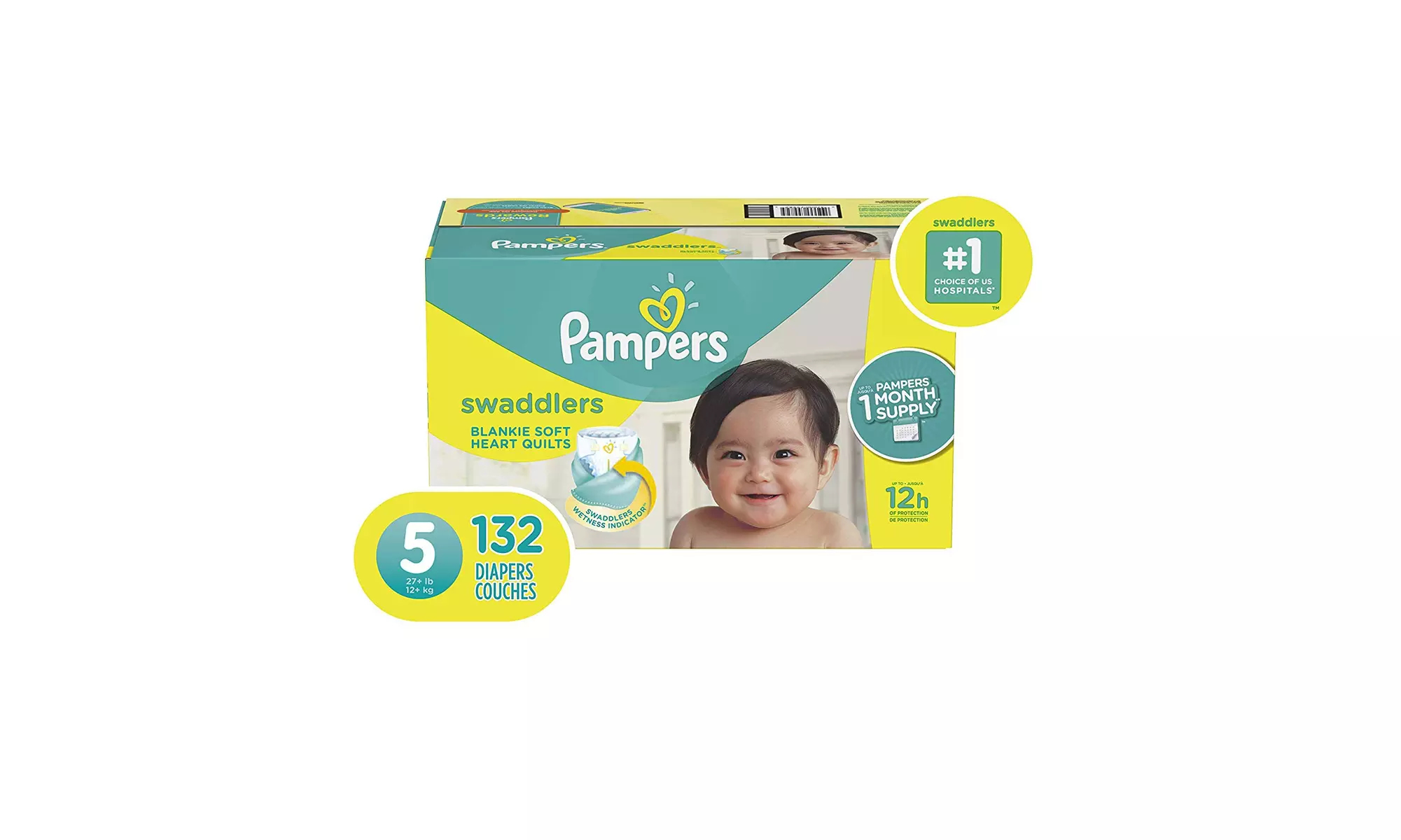 Diapers Size 5, 132 Count - Pampers Swaddlers  Baby Diapers, ONE MONTH SUPPLY  - Primary Image