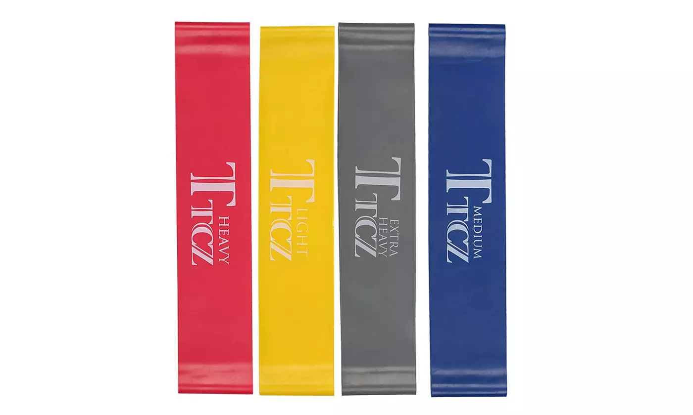 4-Pack Resistance Loop Exercise Bands Latex For Home Fitness Strength Training - Second Medium