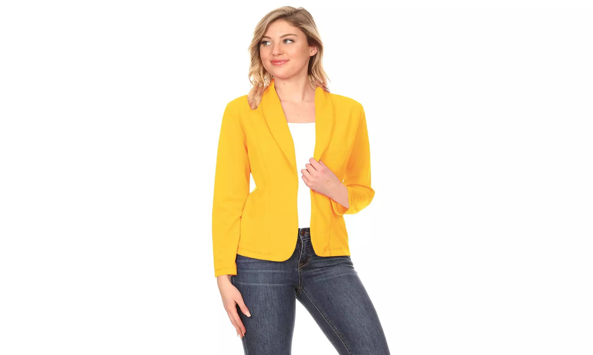 Women's Office Work Long Sleeve Open Front Blazer Style Cardigan with Plus