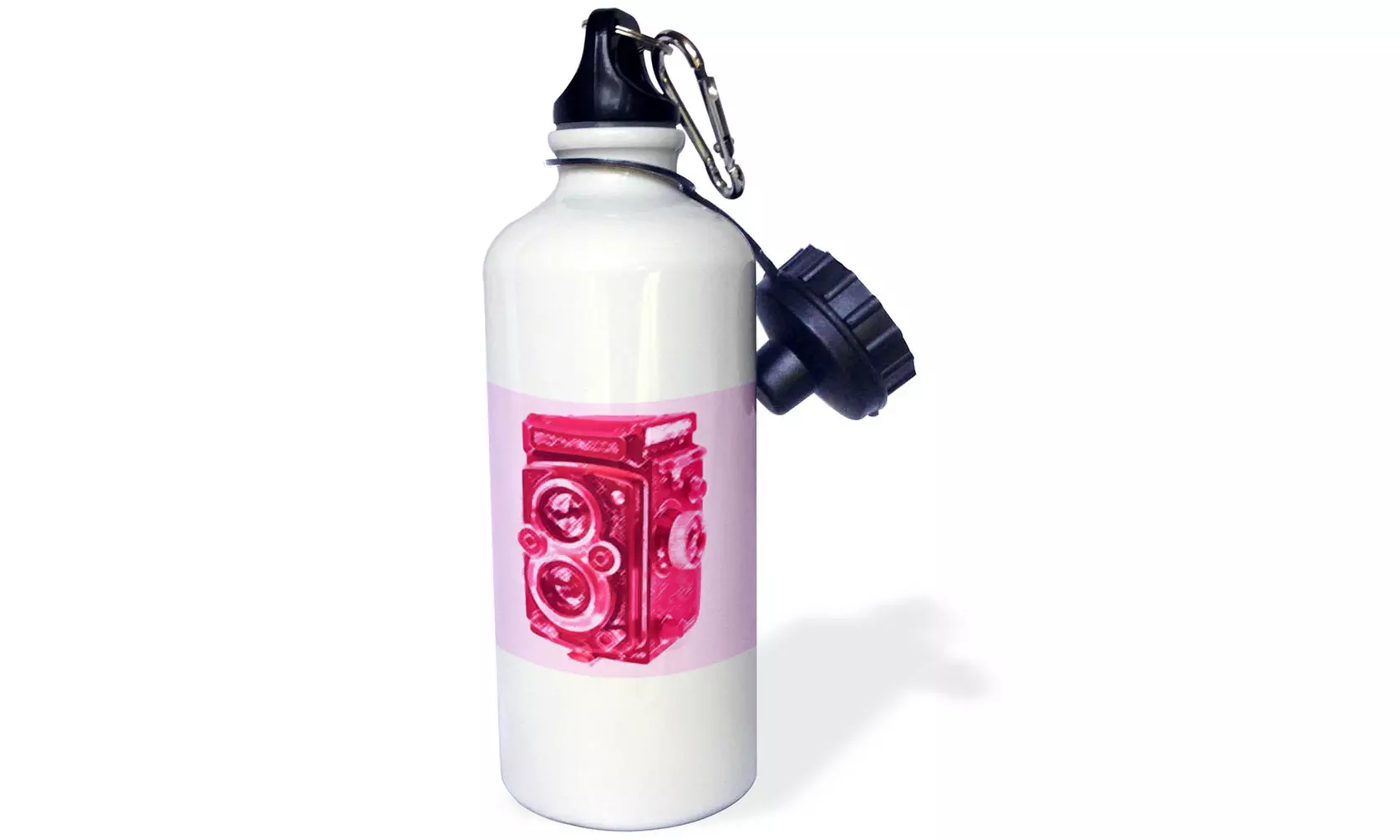 Water Bottle Picture of a Vintage brown Twin Lens reflex TLR pink camera - Image 2