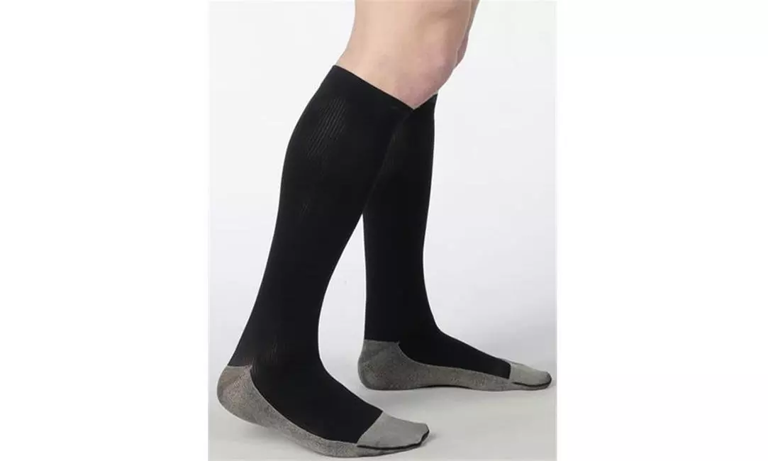 Juzo 2001RIADFF10 IV 2001 Soft Ribbed Silver Sole Mens Knee Highs 20-30 mmHg  - Primary Image