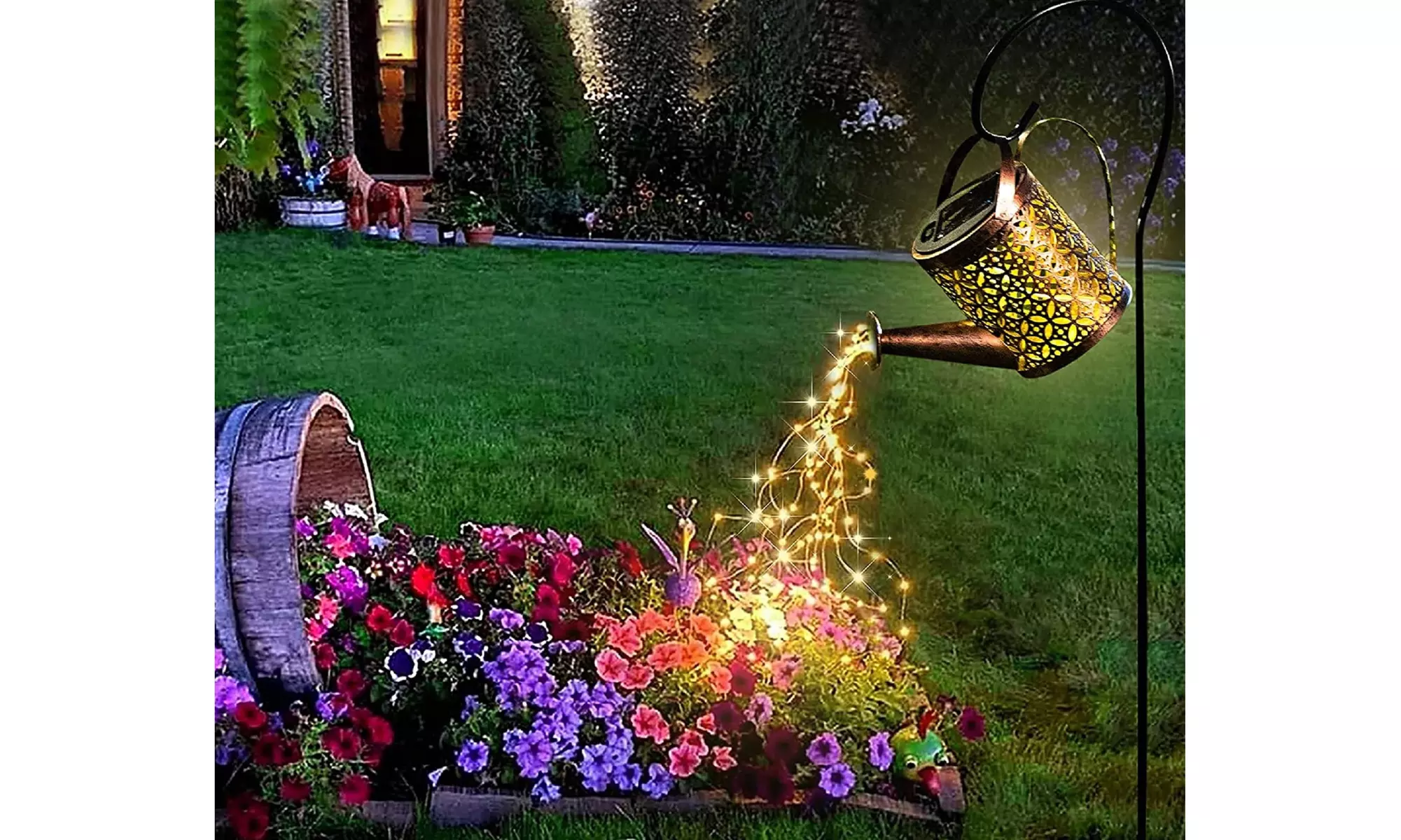 Watering Can Solar Outdoor Lights Solar Lanterns with Hook for Garden Decoration - Primary Image