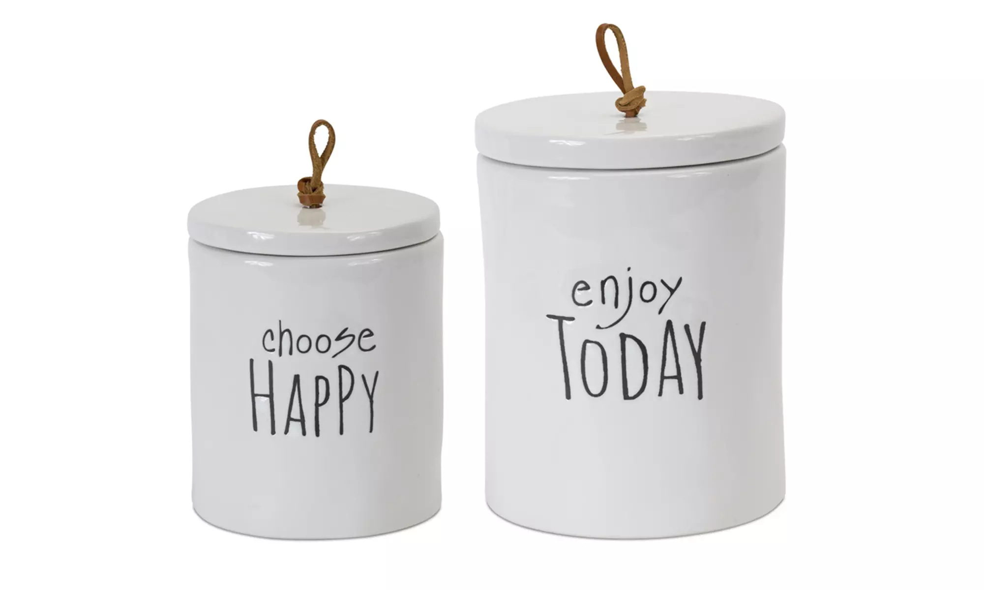 Canister (Set of 2) 5.75"H, 7.25"H Stoneware - Primary Image