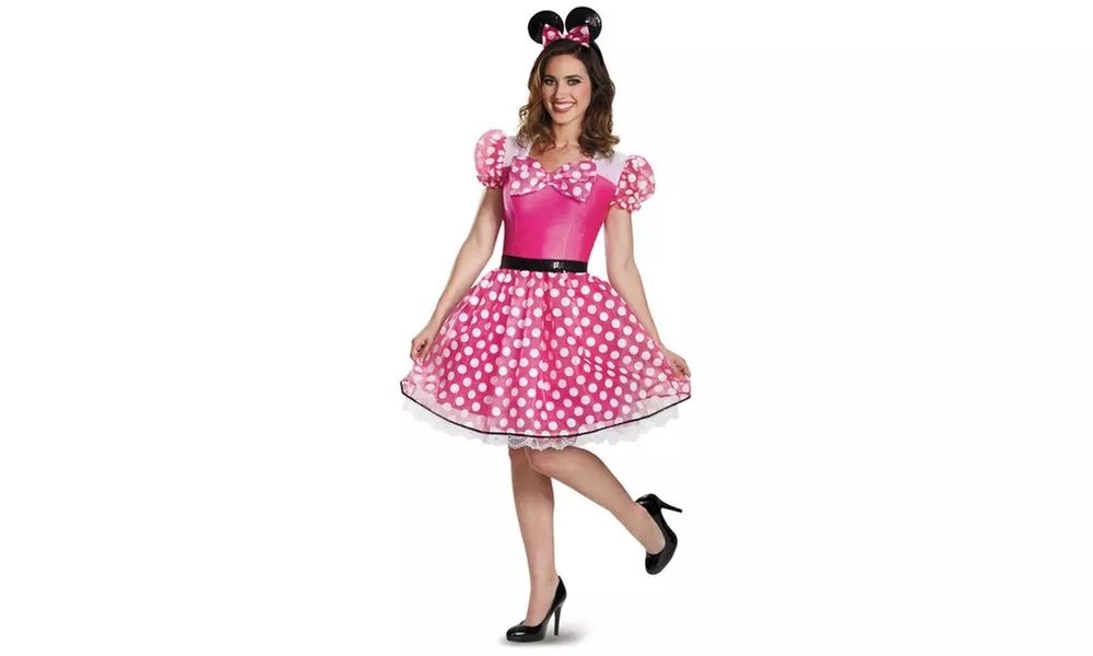 Pink Minnie Mouse Glam Adult Costume - Primary Image