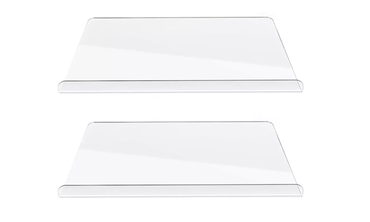 NewHome 18"x16" Clear Acrylic Cutting Board with Counter Lip (2-Pack)