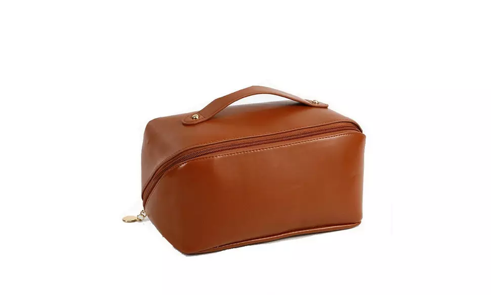 Large Capacity Lay Flat Makeup Bag Travel Cosmetic Bag Multifunctional Storage