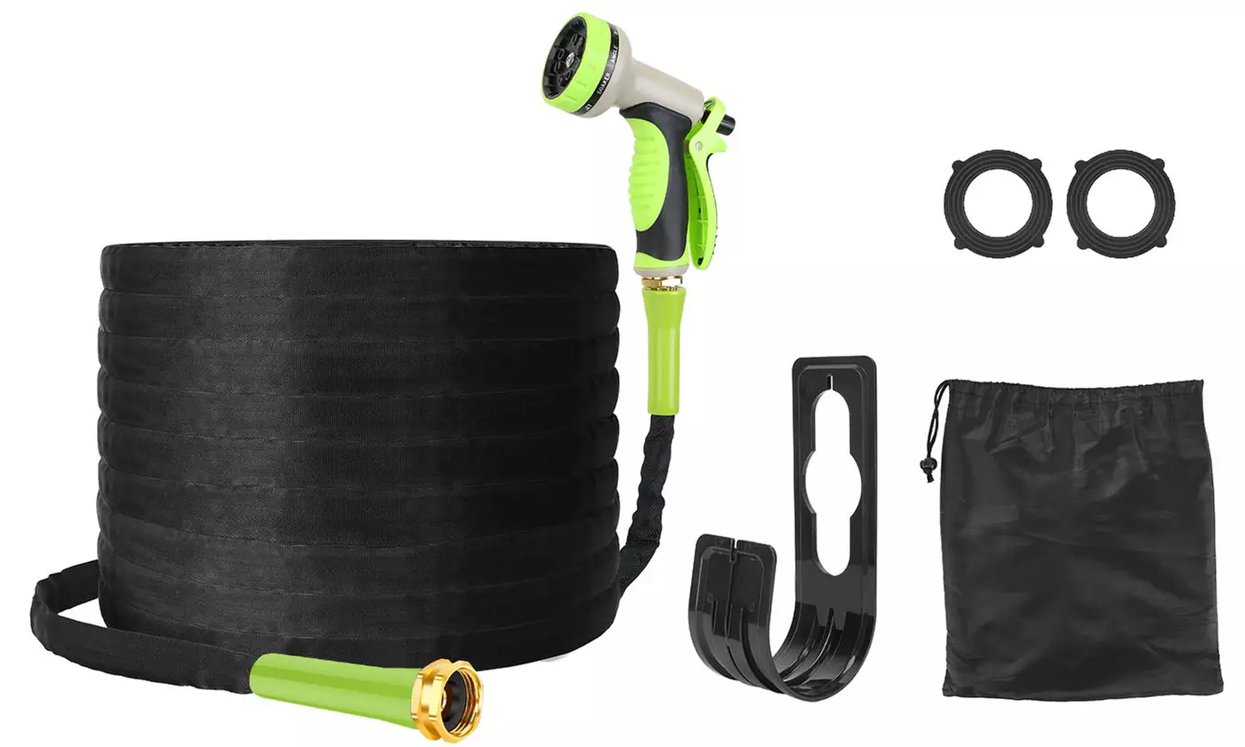 iMounTEK Non-Expandable Garden Hose Kink-Free Water Hose Kit - 50FT/75FT/100FT 