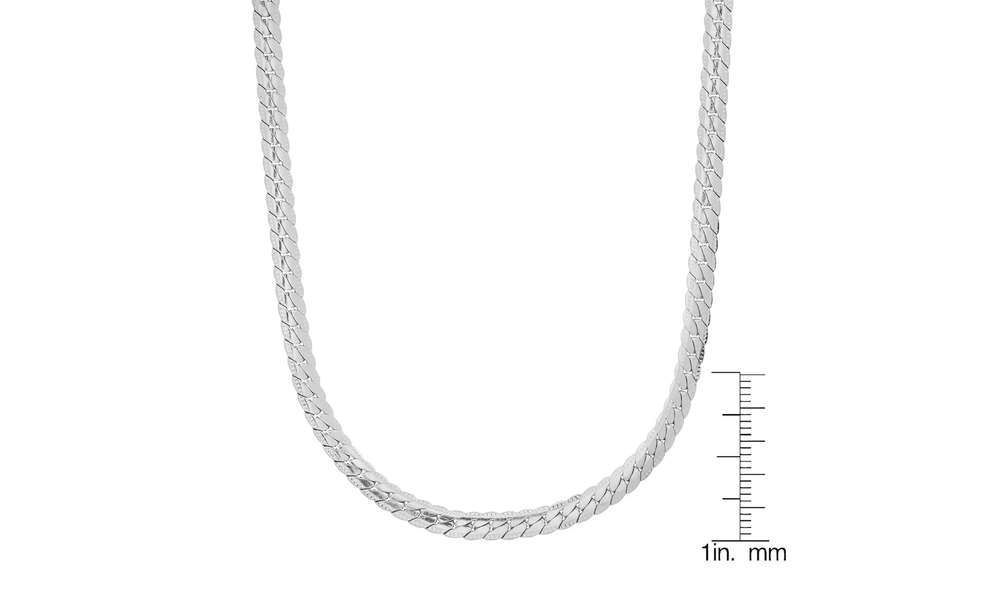 Men's Stainless Steel Curb Cuban Link Flat Necklace Chain