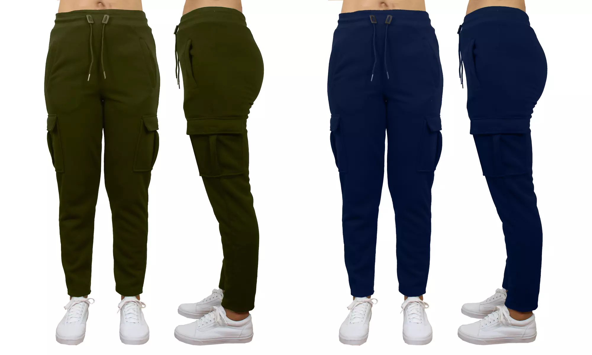 2-Pack Women's Loose Fitting Open Bottom Fleece Sweatpants (Sizes, S-2XL) 