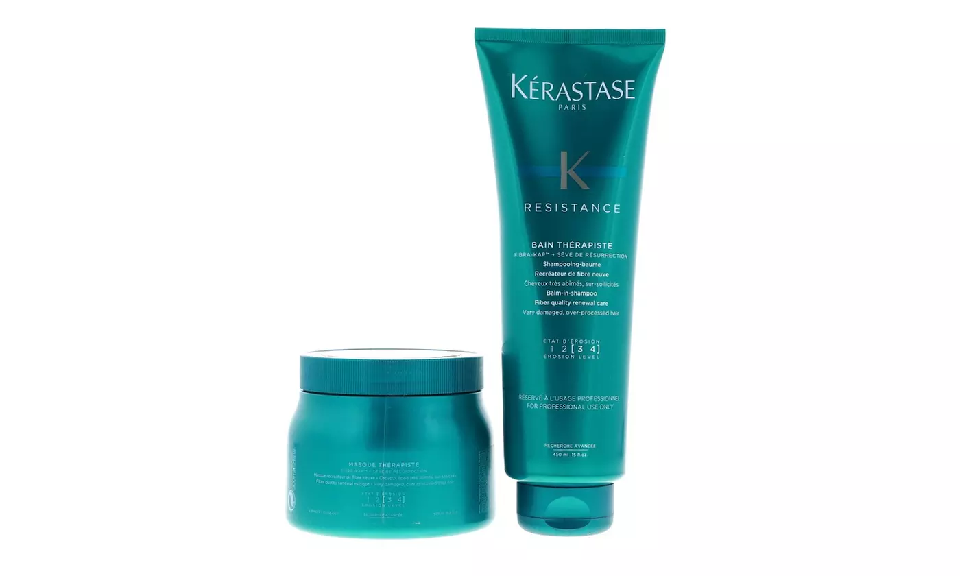 Kerastase Resistance Bain Therapiste Shampoo 16.9oz ,Masque Therapist 16.9oz Set - Primary Image
